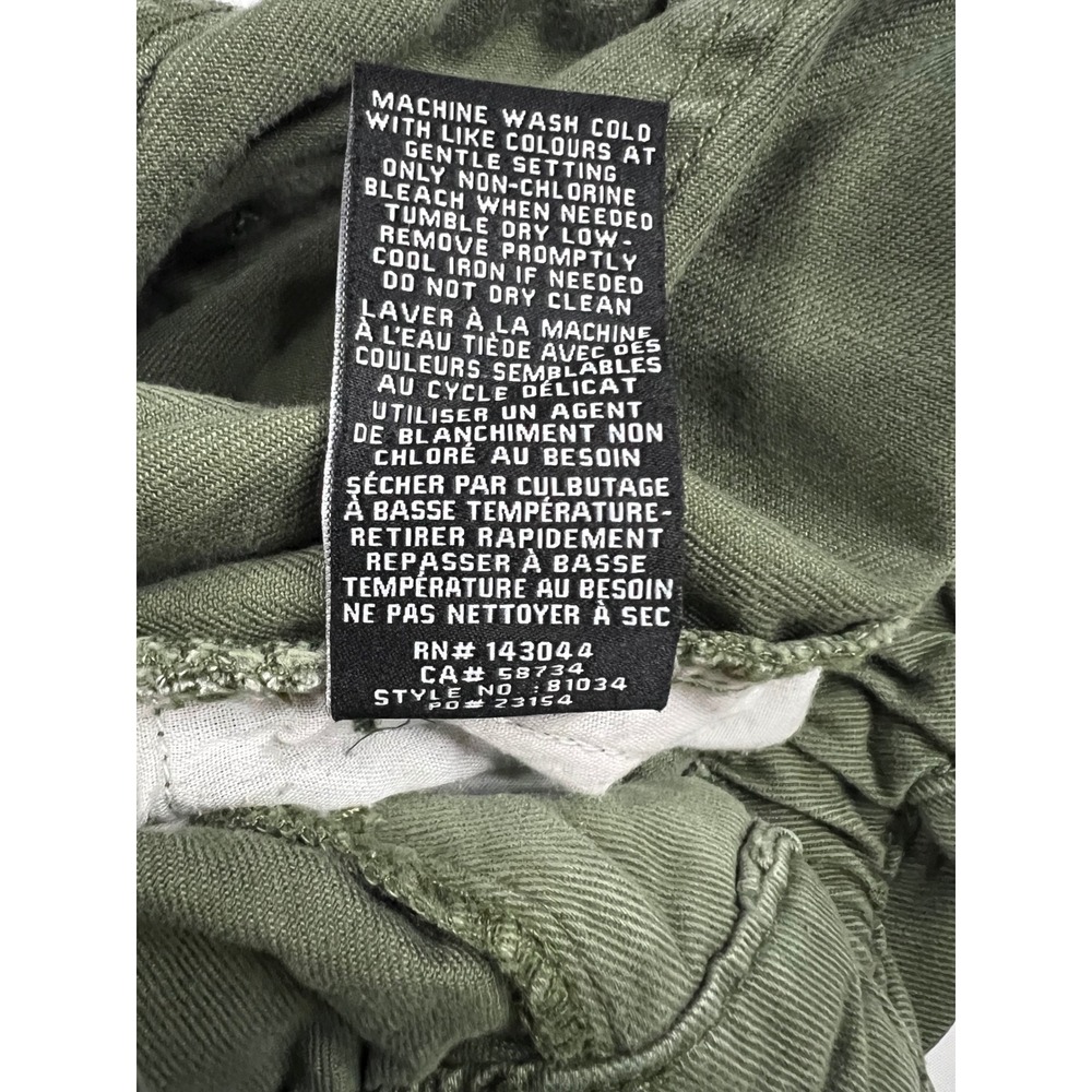 7 For All Mankind Womens Olive Green Paperbag Waist Cotton Twill Pants 31 81034 - Picture 5 of 8